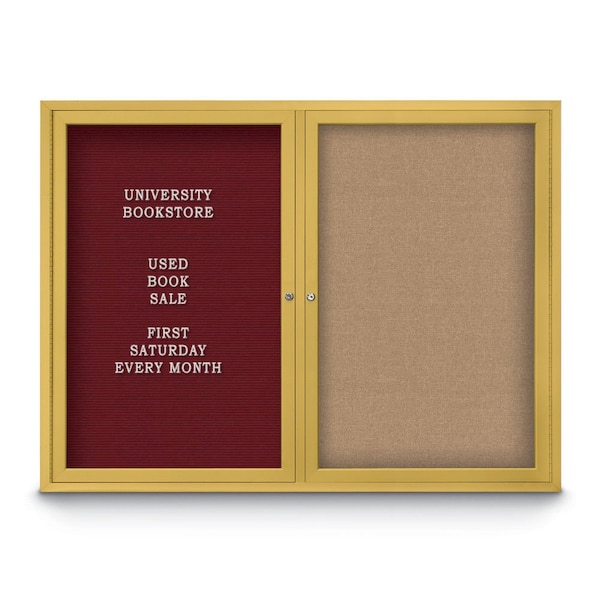 Corkboard, 18"x24", Black/Bronze